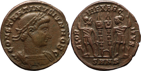 VF+ Ancient Roman coin of Constantine II as Caesar minted in Nicomedia
